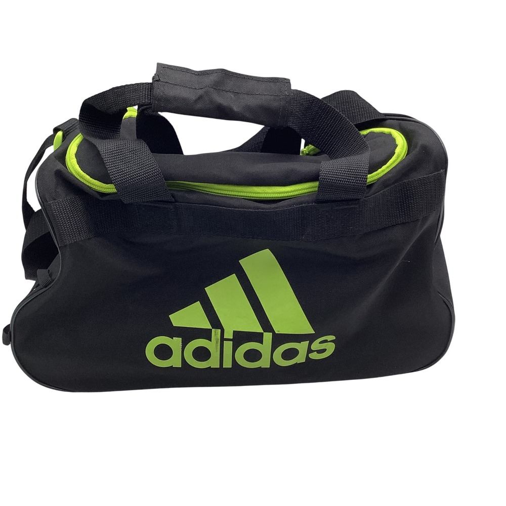 Adidas Duffel Bag Black Neon Green Gym Travel Sports Bag